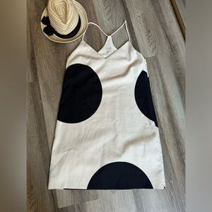 J. Crew Black and Cream Mini Dress